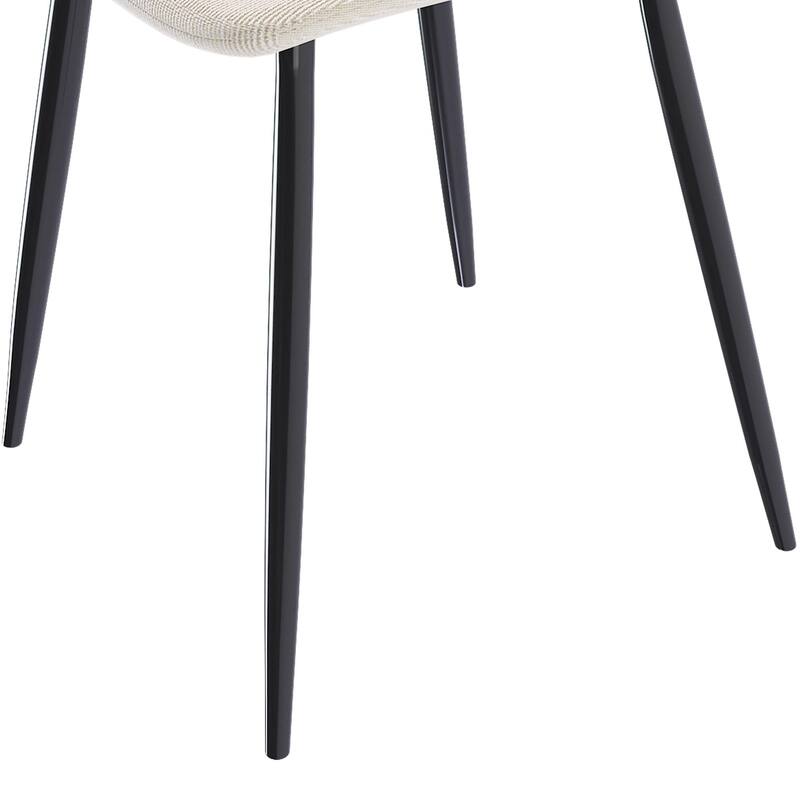 Modern Fabric Dining Chair Set of 4, Armless Side Chair with Iron Legs