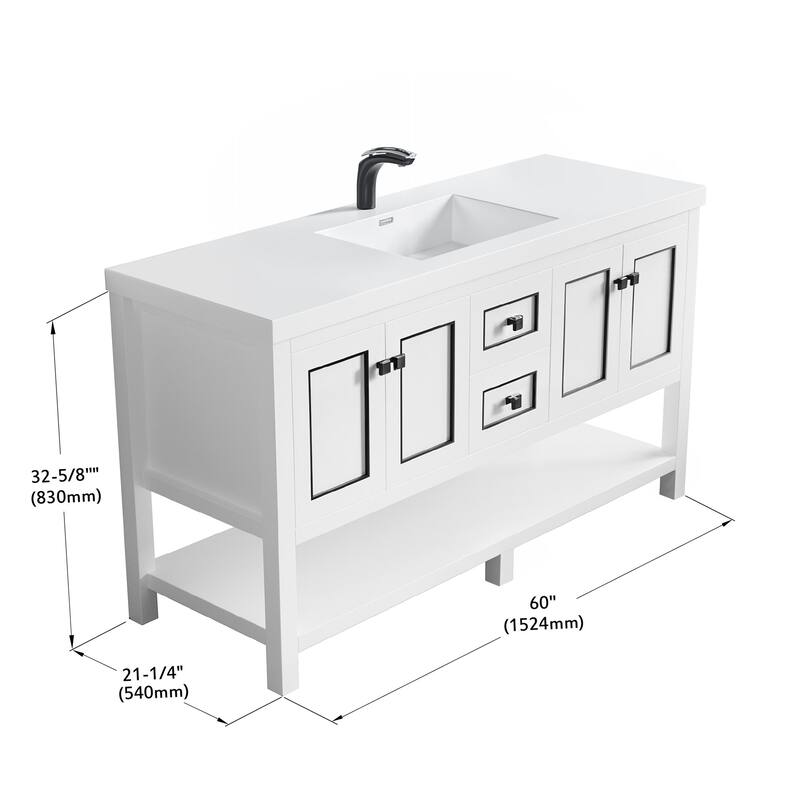Davis 60" Single Bathroom Vanity Set