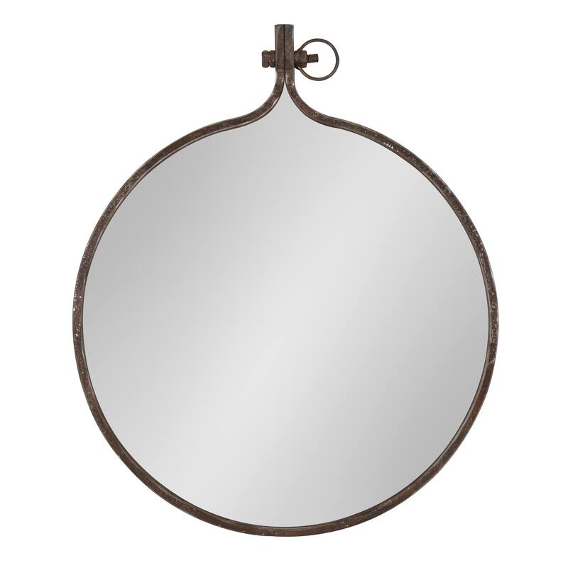 Kate and Laurel Yitro Round Wall Mirror - 23.5x28.5 - Bronze