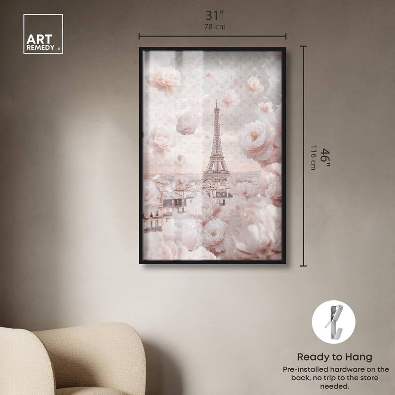 Raining Petals in Paris Shadowbox by Art Remedy