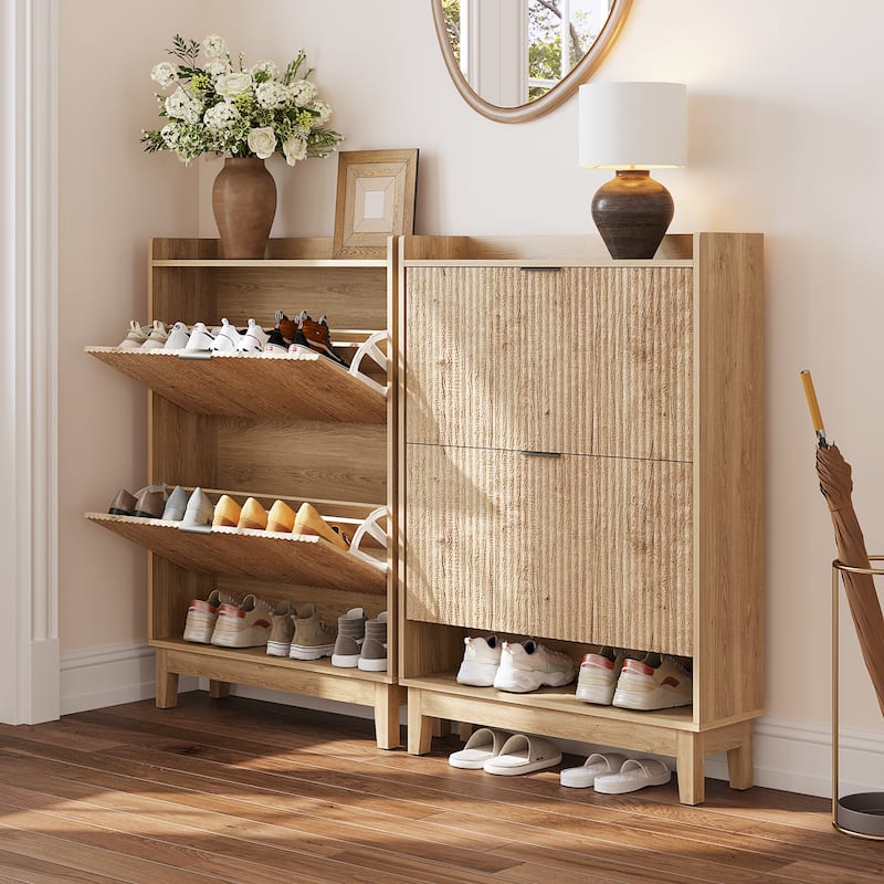 Shoe Cabinet with 2 Flip Drawers