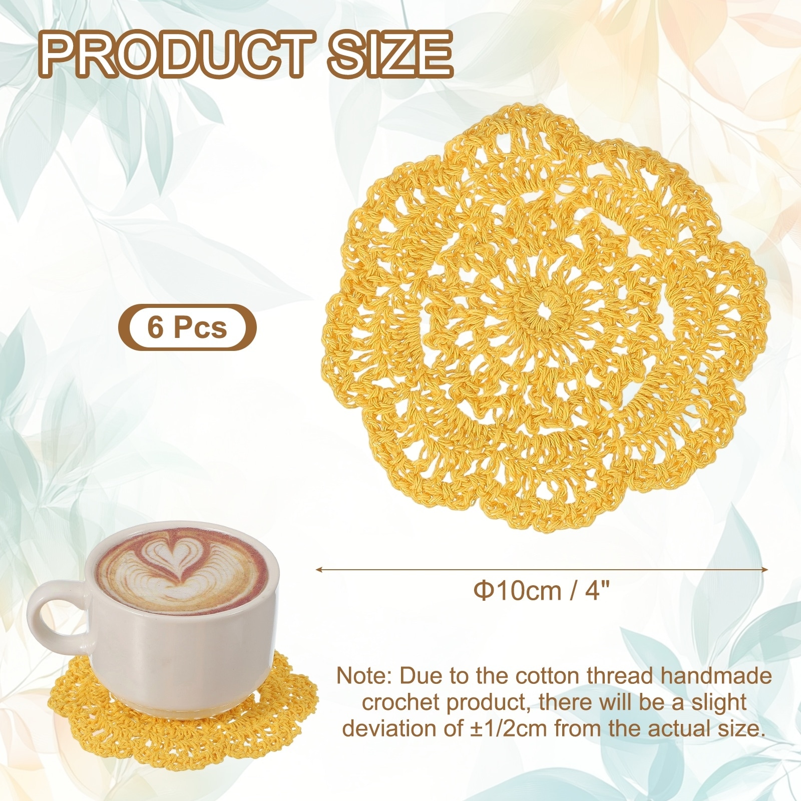 Crochet Doilies Handmade Tray Doilies Round Cloth Placemats Lace Coasters for Crafts, Daily Use, Festivals, Home Decoration