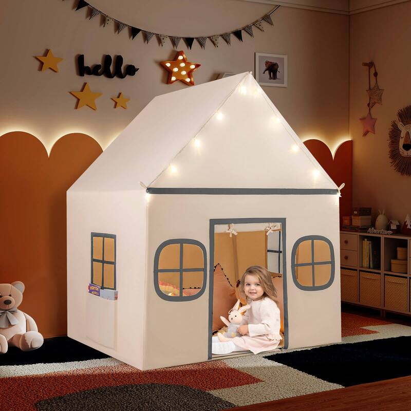 Honeyjoy Kids Play Tent with Padded Mat, Star Lights, Side Storage - See Details