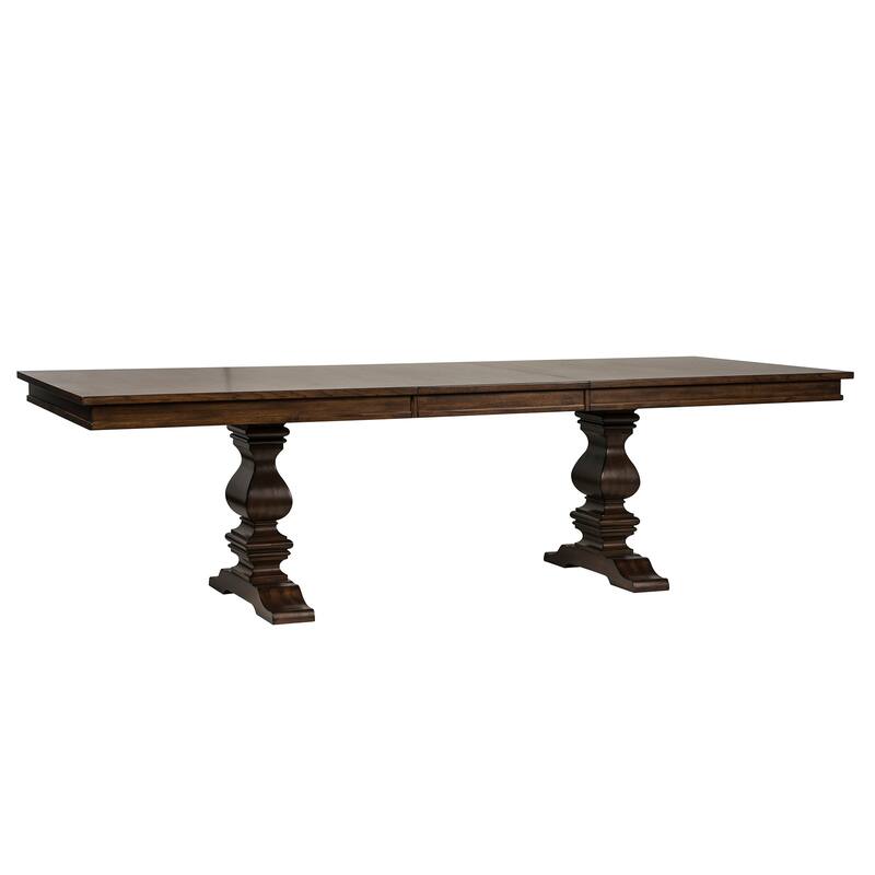 Armand Antique Brownstone 5 Piece Trestle Table Set