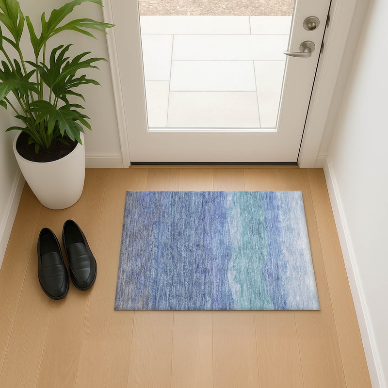 Premium Washable Super Soft Modern Ombre Mayfield Rug - Blue - 1'8" x 2'6"