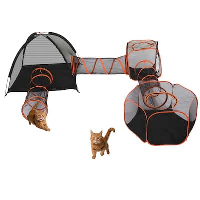Outdoor Cat Play Tent with Tunnel