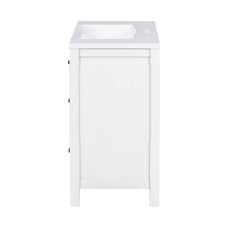36" Solid Wood Frame Bathroom Cabinet