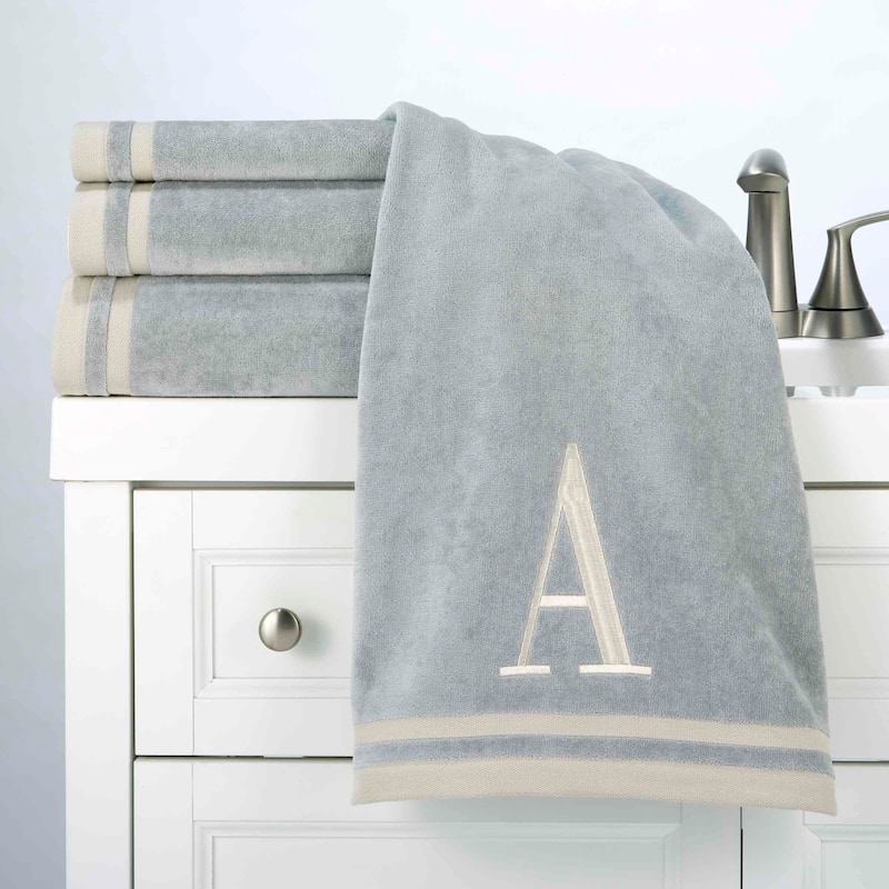 Avanti Linens GRY/IVR Monogram 5-Piece Towel Set
