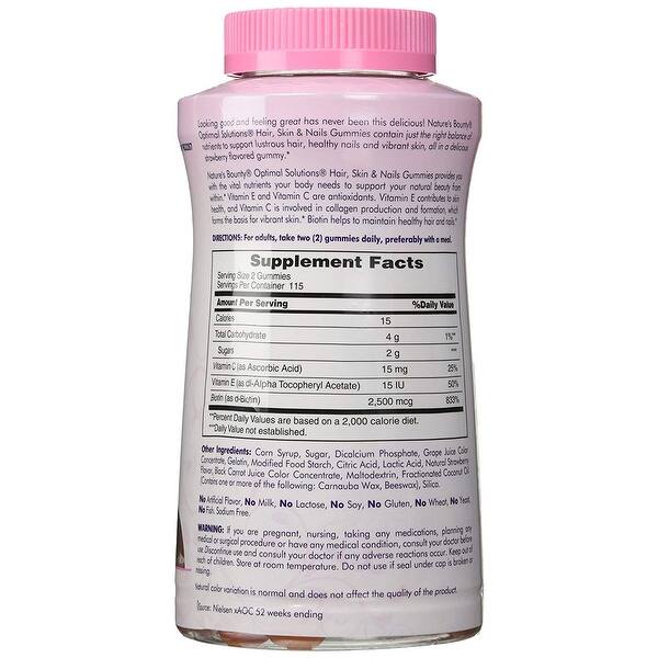 Shop Nature S Bounty Hair Skin Nails Gummies With 2500 Mcg
