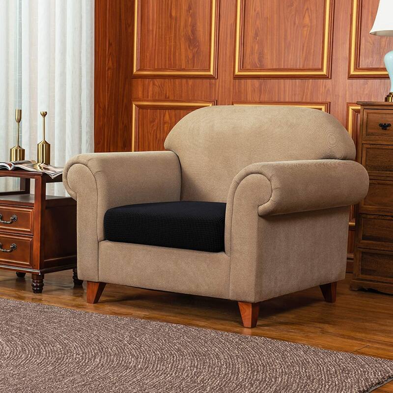 Subrtex Stretch Separate Sofa Cushion Slipcovers (1/2/3 PCS) - 1 PCS - Black