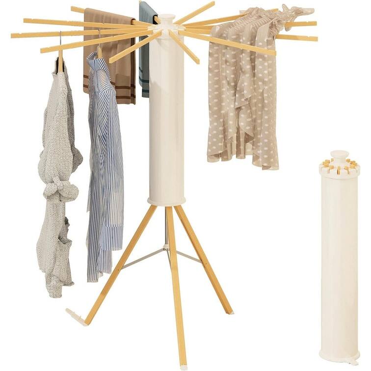 Portable Tripod Drying Rack - 12 Wooden Arms