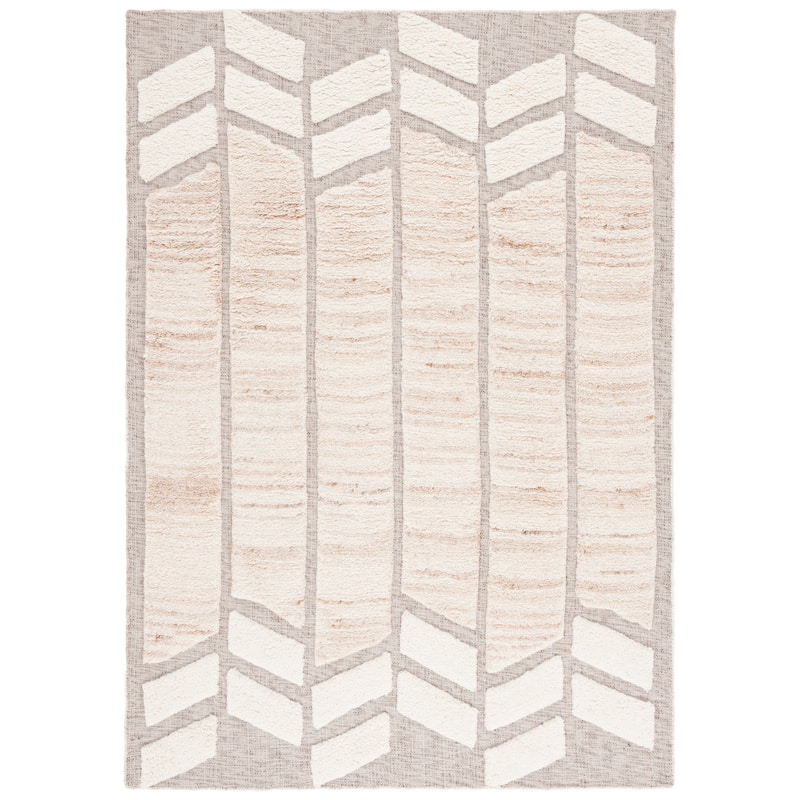 SAFAVIEH Handmade Vermont Ami Transitional Wool Rug - 3' x 5' - Beige/Ivory