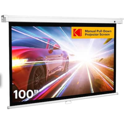 Kodak Manual Pull Down Projector Screen, Large 16:9 Retractable Screen