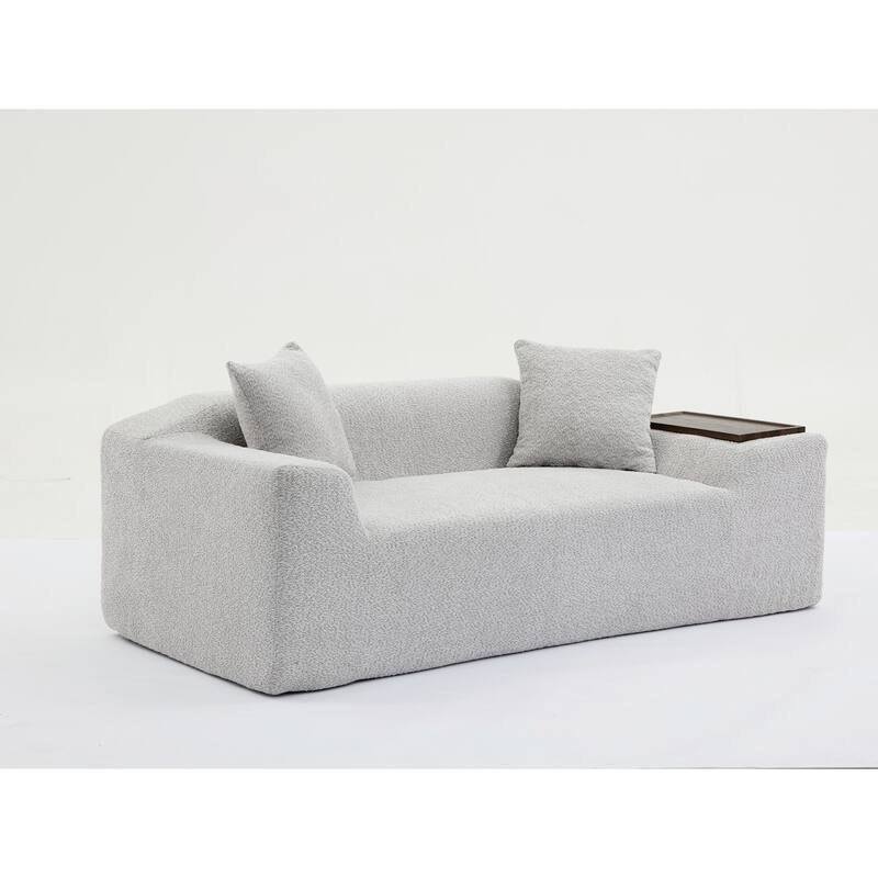 Boucle Couch Sofa Set, 2-Piece Modern 3-Seater + 2-Seater with Chaise & Ottoman Option