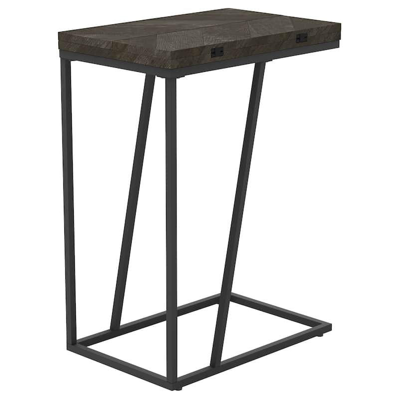 Carly Expandable Engineered Wood C-Shaped Side Table
