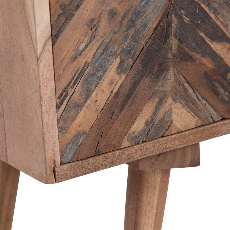 41 in. Brown Solid Wood 2 Drawer 2 Door Media Credenza_Sideboard