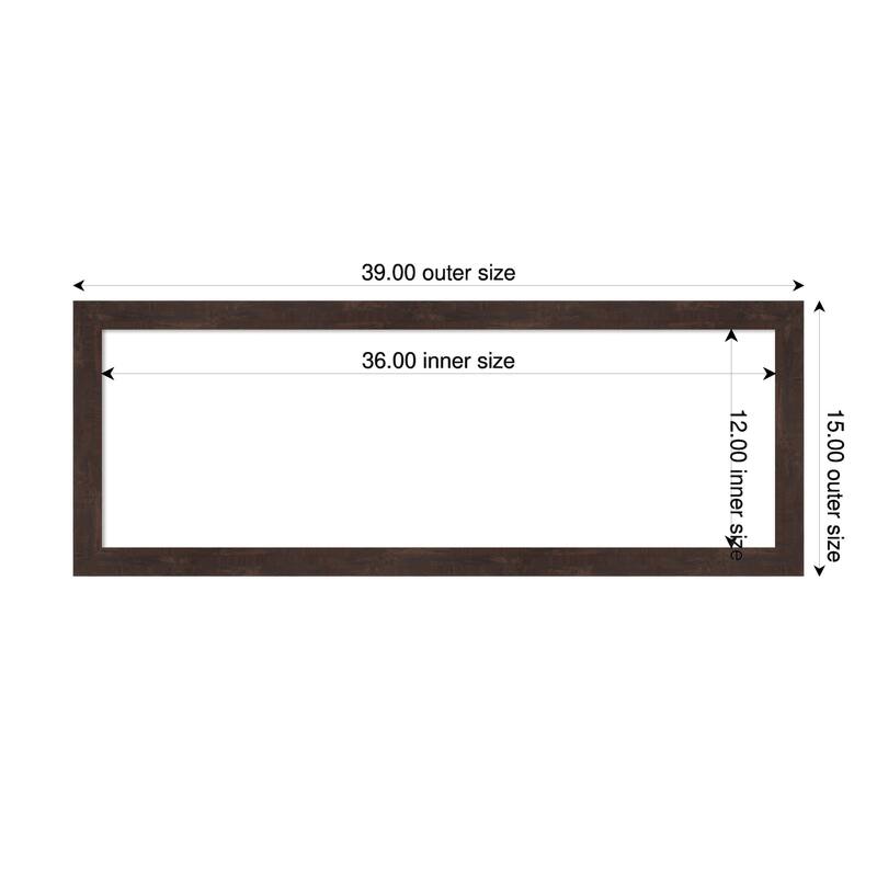Amanti Art Fresco Dark Walnut Framed Dry Erase Magnetic Board - 39 x 15 in - Fresco Dark Walnut
