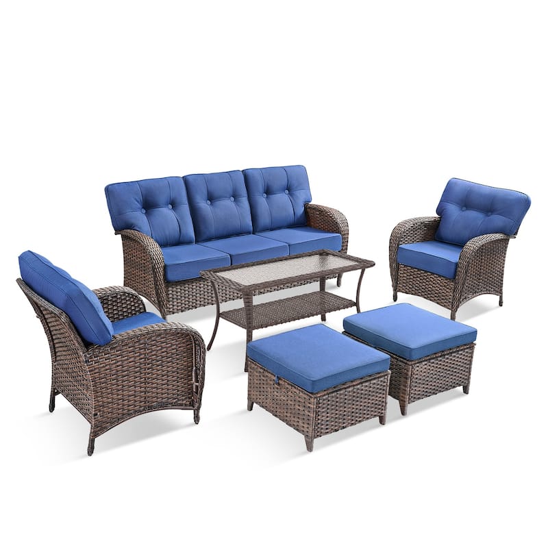 Pocassy Ooutdoor Patio Sofa Funiture Chairs Set