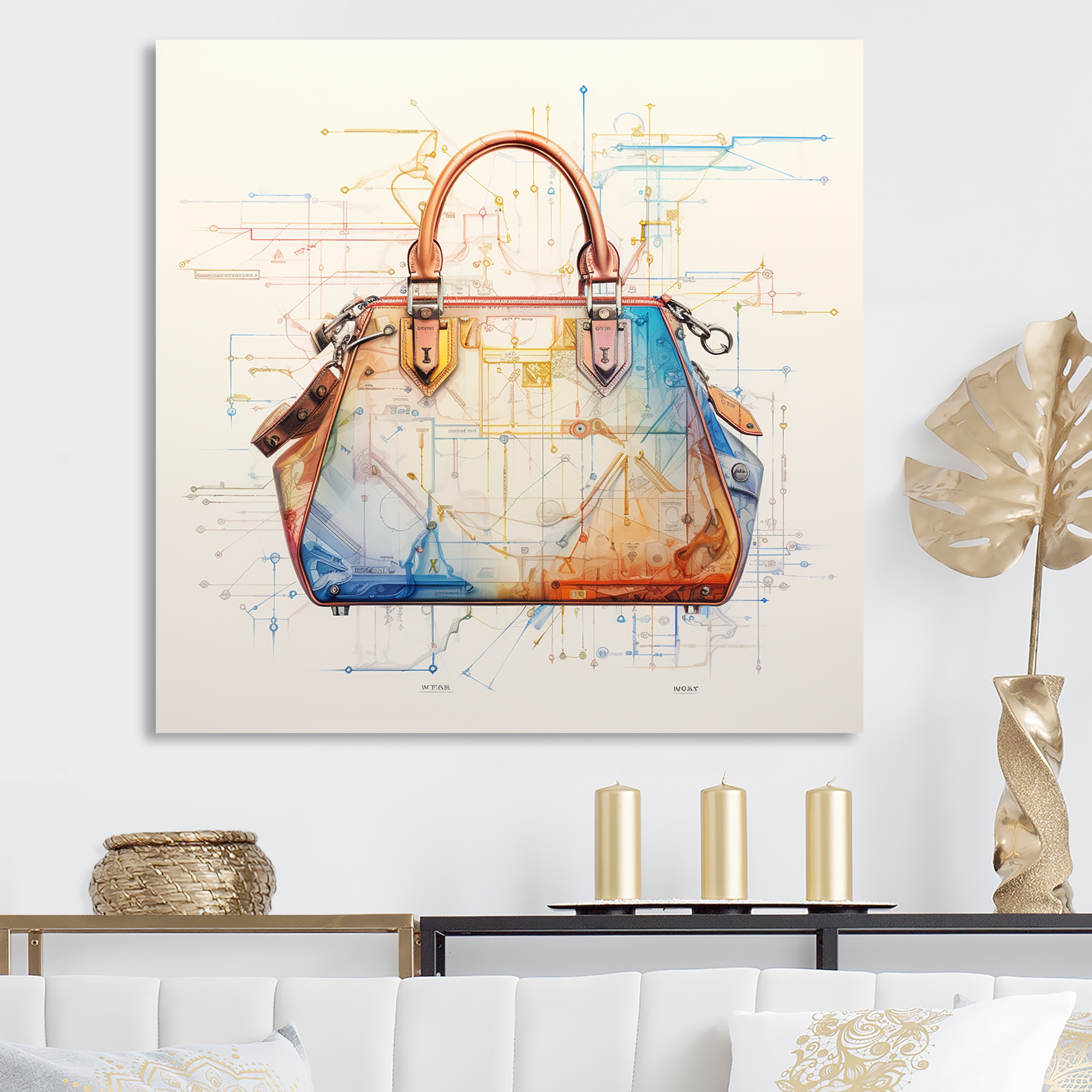 Handbag wall store art