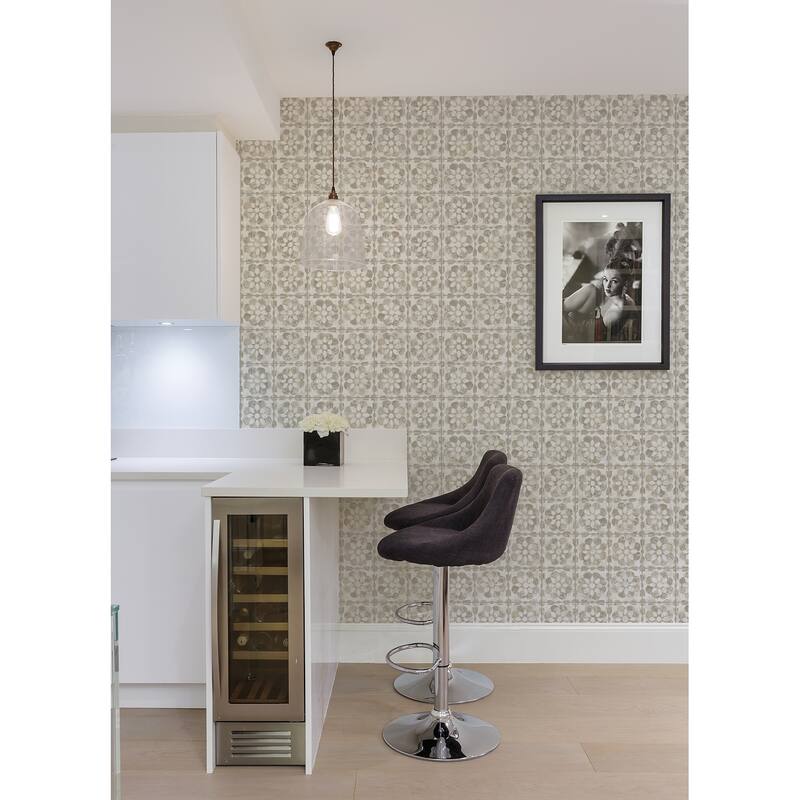 Advantage Izeda Taupe Floral Tile Wallpaper