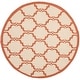 preview thumbnail 26 of 104, SAFAVIEH Courtyard Charleen Indoor/ Outdoor Waterproof Patio Backyard Rug 5'3" x 5'3" Round - Beige/Terracotta