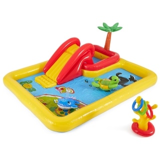 Intex 100" x 77" Inflatable Ocean Play Center Kids Backyard Kiddie Pool & Games - 14.8