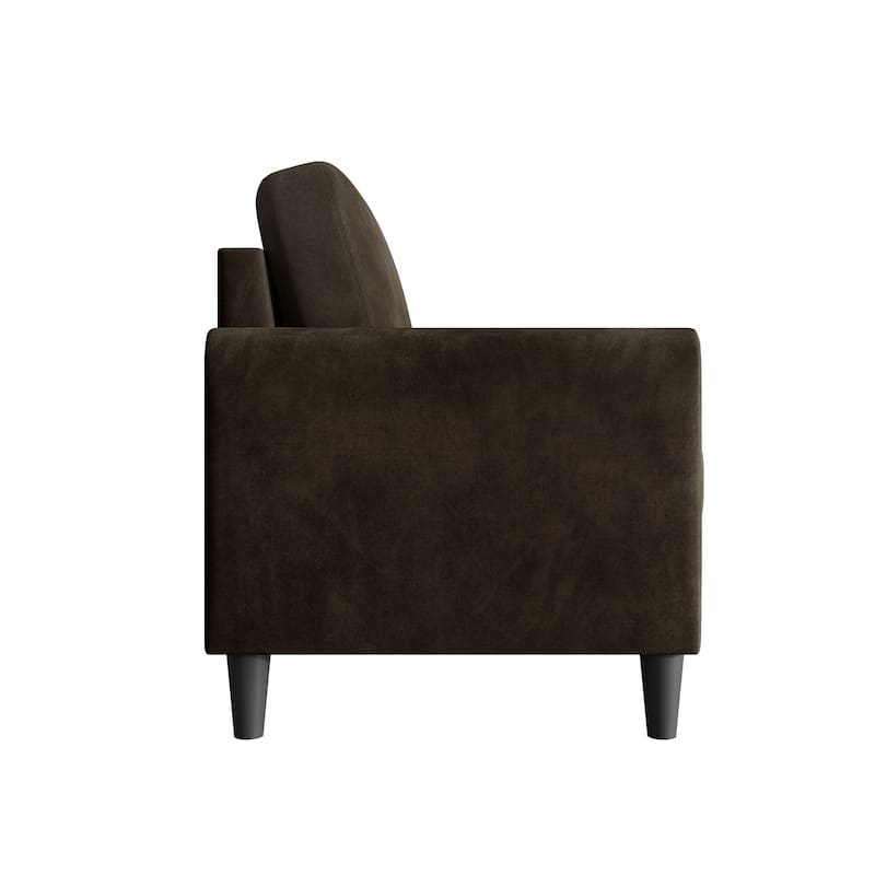 Clayfell Goliad Velvet Armchair with Pocket Spring, Soft Cushions, Clean Lines Design