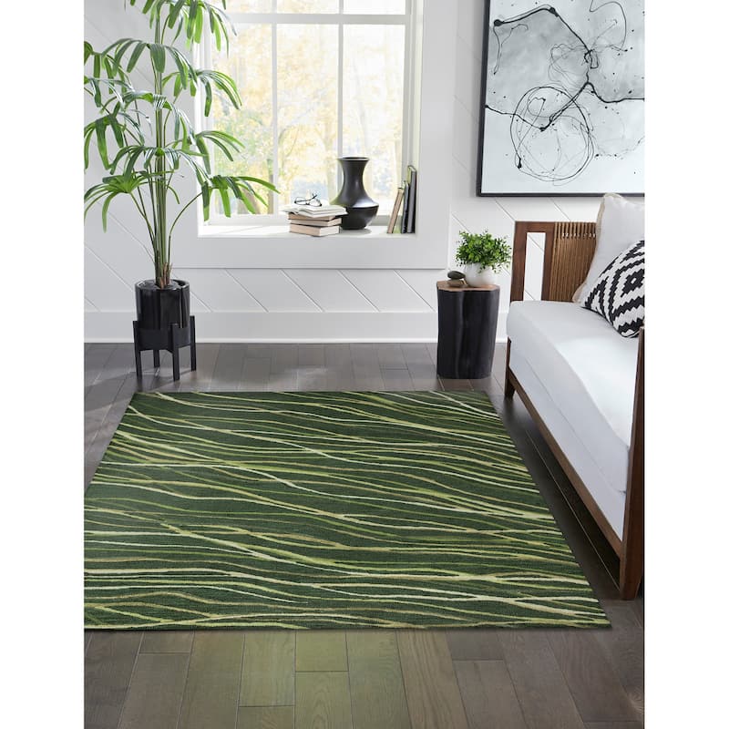 Liora Manne Horizon Ribbons Indoor Rug Moss - 5' x 7'6" - Moss