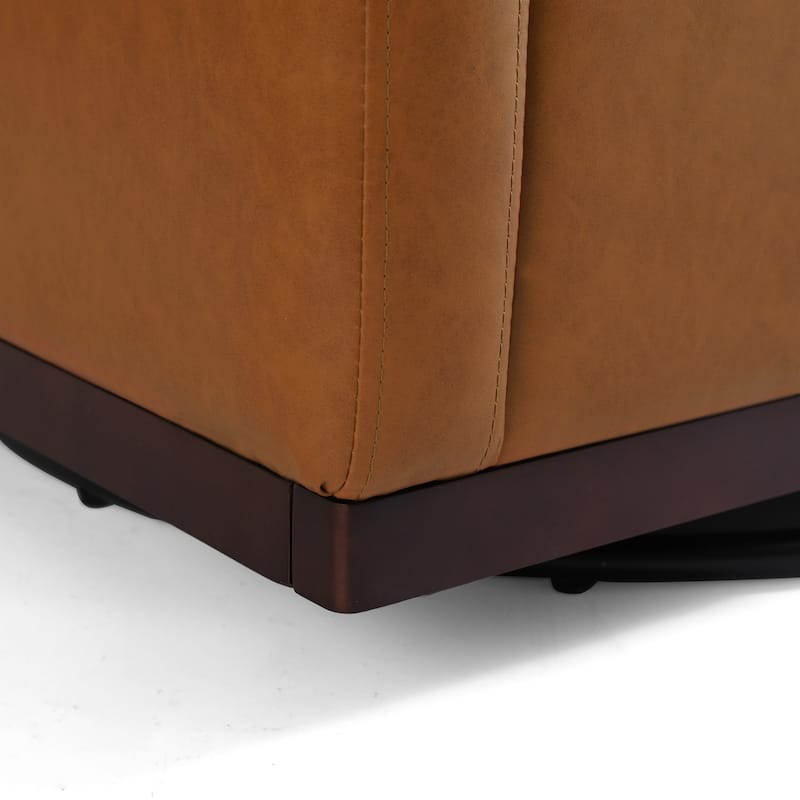 Chenille Leather Modern Swivel Accent Chair