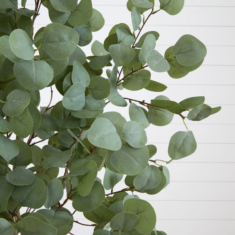 6' Artificial Eucalyptus Tree with White Decorative Planter