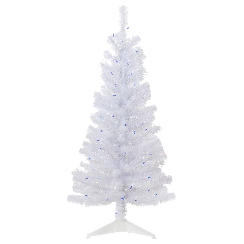4' Pre-lit Rockport White Pine Artificial Christmas Tree