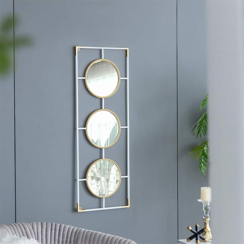 Gold and White Frame with Mirror