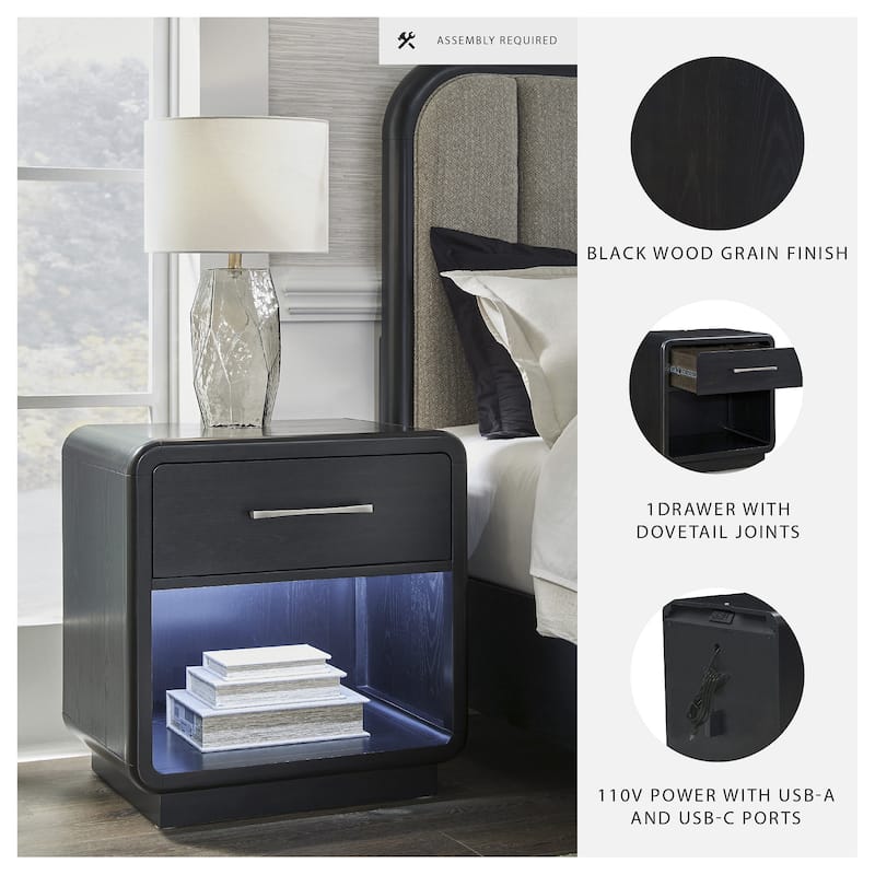 Signature Design by Ashley Rowanbeck Black Nightstand
