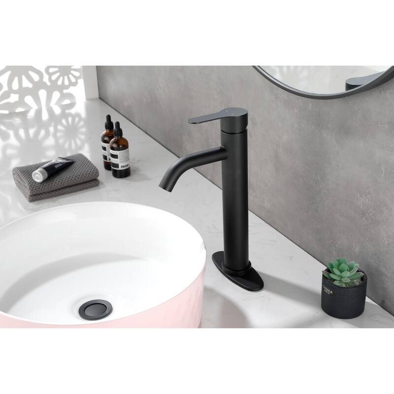Modern Single Handle Bathroom Sink Faucet with Water Temperature and Flow Controls, Rust and Corrosion Resistant