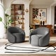 preview thumbnail 62 of 80, 34" Wide 2 Set Velvet/ Boucle Barrel Swivel Chair