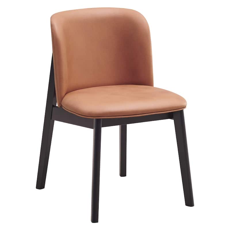 Black/Camel Brown Fabric Upholstered Wood Frame Dining Chair, Set of 2, Sturdy Dining Chair for Dining Rooms - 19