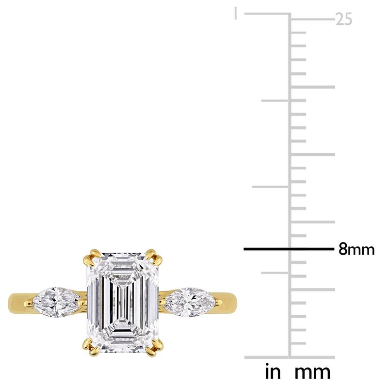 2 1/3ct TW Emerald Marquise-Cut Lab-Grown Diamond Engagement Ring in 14k Yellow Gold