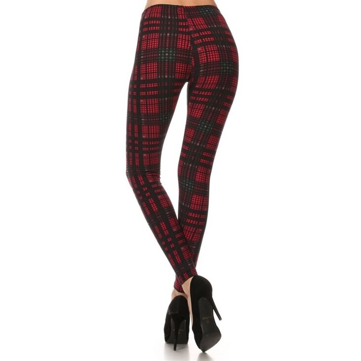red plaid legging