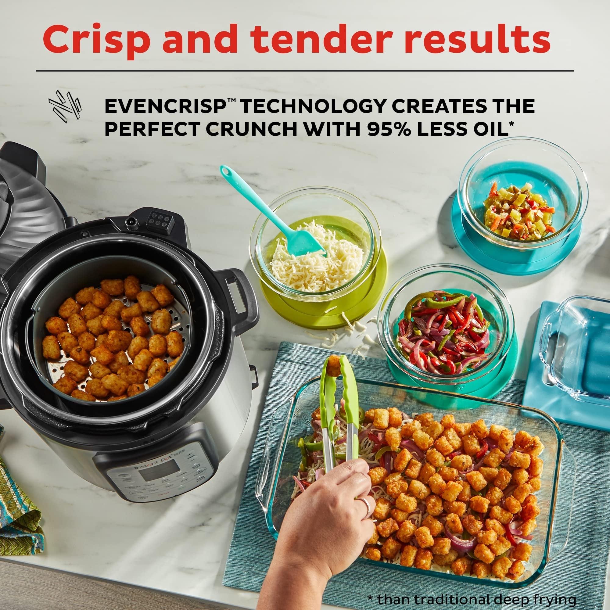 Pressure cooker oil fryer top