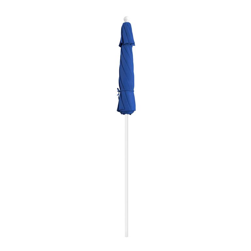 California Umbrella 7.5' Rd.. Aluminum Frame, Fiberglass Rib Market Umbrella, Push Open, White Finish, Olefin Fabric
