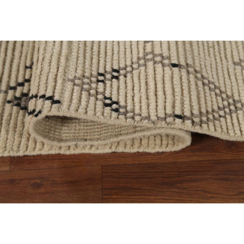 Geometric Moroccan Rug Hand-Knotted Bedroom Wool Carpet - 6'0"x 9'9"