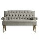 preview thumbnail 37 of 70, Moser Bay Arete Upholstered Tufted Settee Chesterfield Style Loveseat, Velvet or Linen Dove Grey-Linen