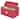 Whitmor Storage Box with Removable Trays - Red w/Green Trim
