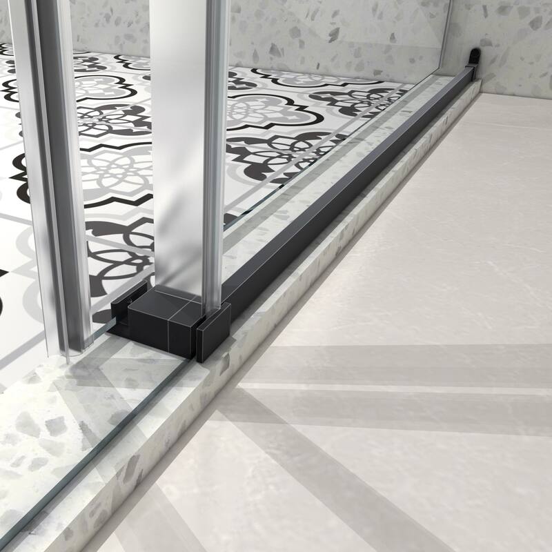 Frameless single-slide sliding shower door with adjustable soft-close feature