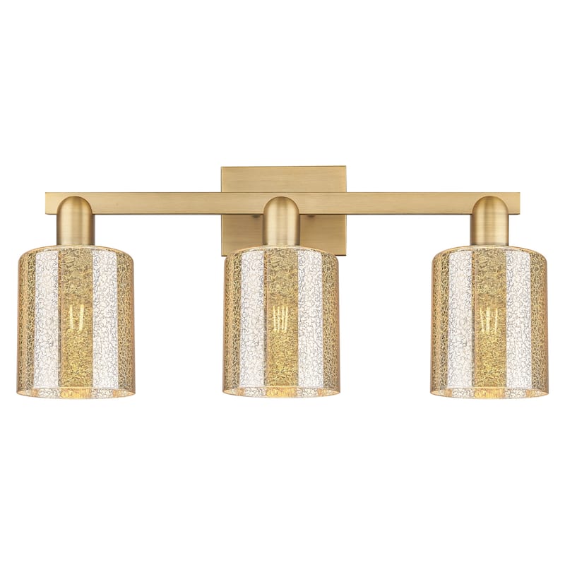 Innovations Lighting 716-3W-11-24 Cobbleskill Vanity Cobbleskill 3 - Brushed Brass / Mercury