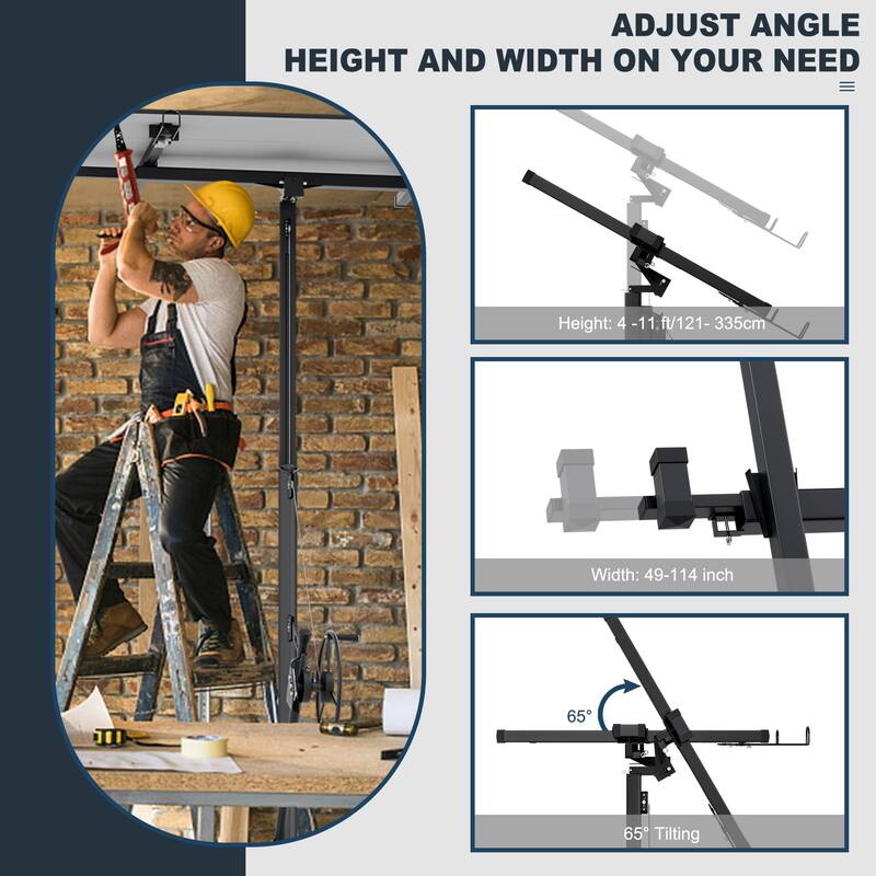 16FT Lift Drywall Panel Hoist Jack for Ceiling,Portable Lifter