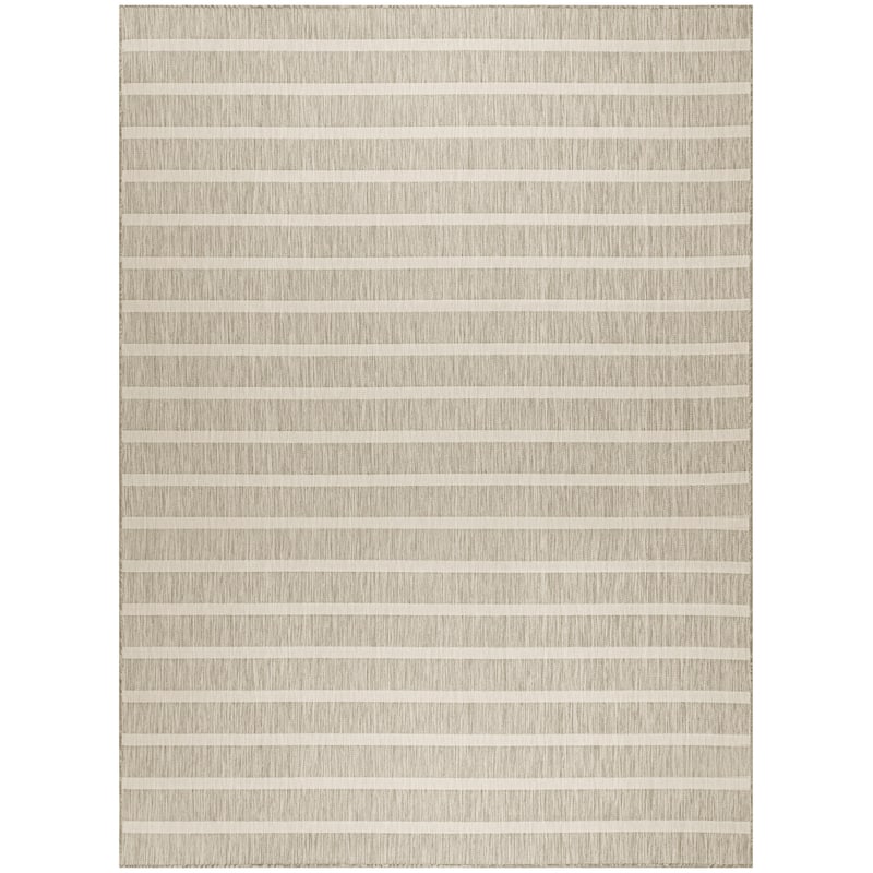 Nourison Positano Indoor/Outdoor Striped Area Rug. - 8' x 10' - Gray/Ivory