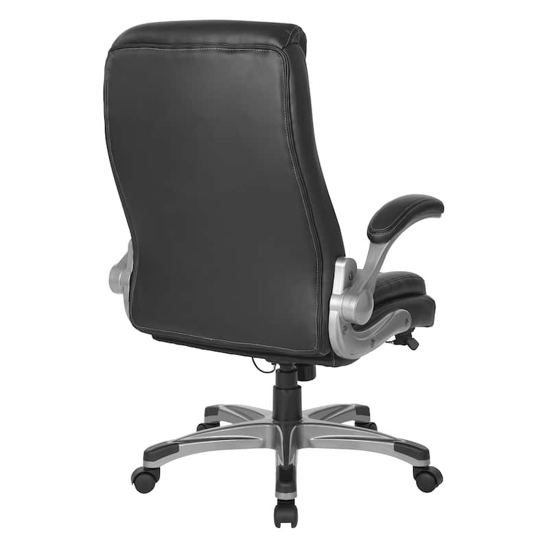 Executive Chair in Bonded Leather with Flip Arms