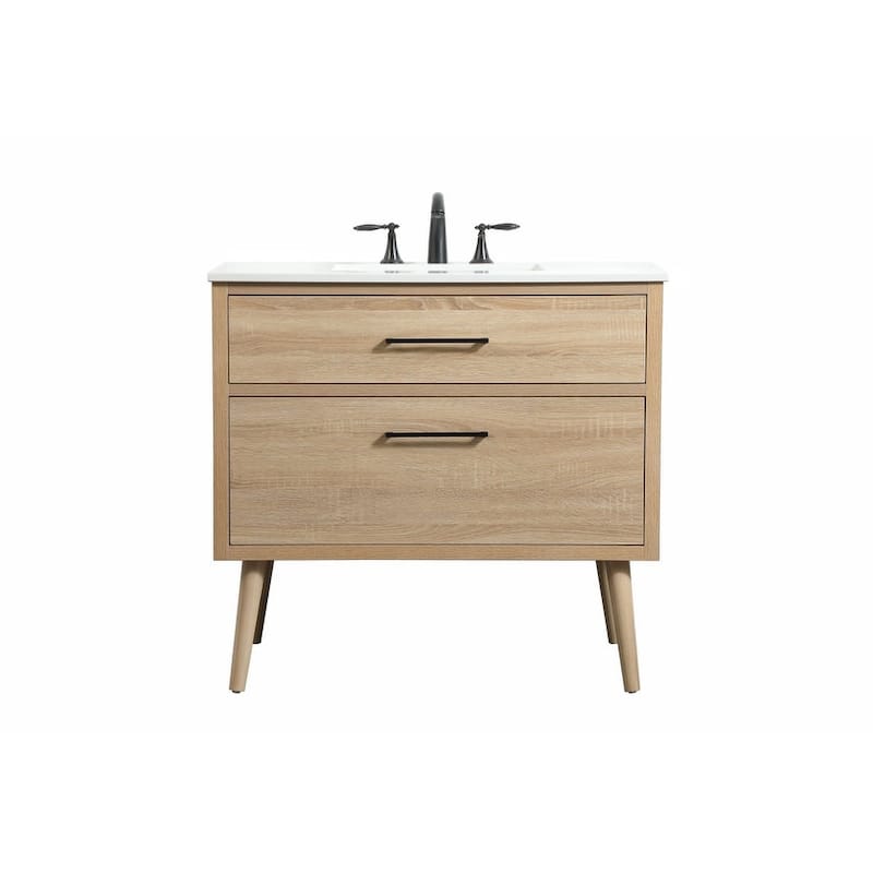 Elegant Lighting VF41036 Boise 36" Free Standing Single Basin Vanity - Mango Wood - Wood Finish