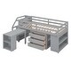 preview thumbnail 21 of 25, Twin Size Wood Loft Bed w/ Writing Desk and 3 Drawers, Shelf, Unisex